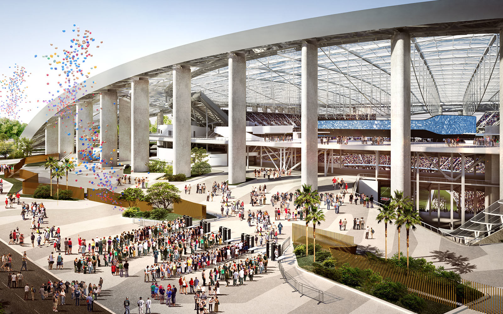 LA stadium rendering North-Entry-Plaza